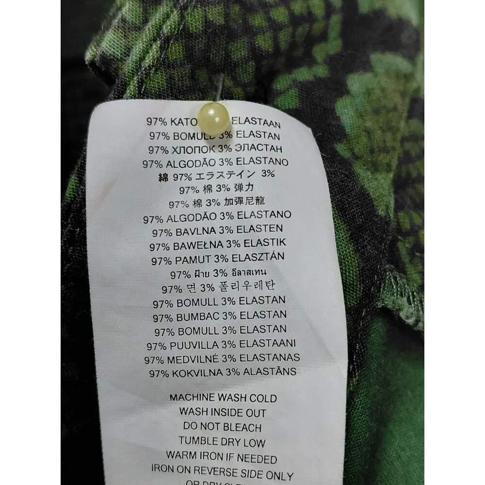 Michael Kors Green Black Snakeskin Print Tapered Pants Women Plus Size 16W